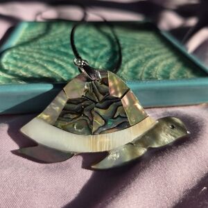 Abalone Shell Turtle Pendant Necklace